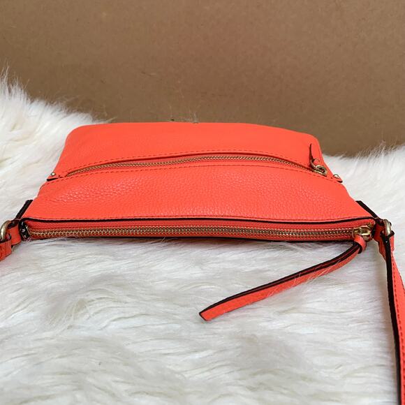KATE SPADE New York Jackson St GABRIELE Pebbled Leather Crossbody in Warm Guava - Picture 13 of 16